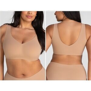 HoneyLove SoftForm Full Support Comfort Bra‎ Nude Seamless Wireless Size 1X
